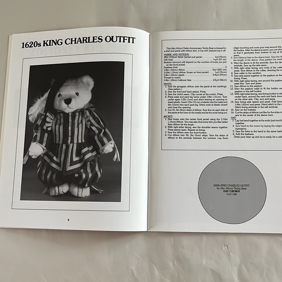 NWT Dressing the Historical Teddy Bear Costume Pattern BOOK King Charles Tudor - Picture 7 of 17